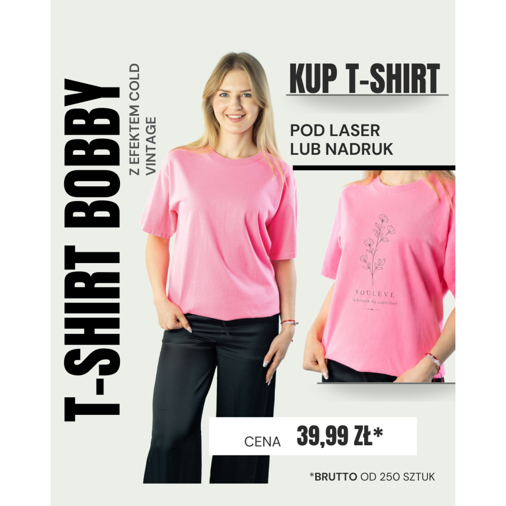 T-shirt z efektem sprania vintage unisex | 100% bawełna