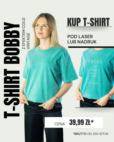 KOSZULKA Z EFEKTEM SPRANIA BOBBY MINT