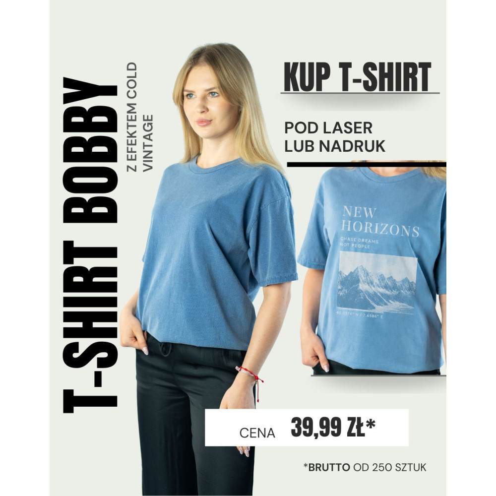 T-shirt z efektem sprania vintage unisex | 100% bawełna
