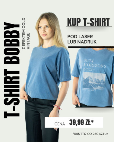 T-shirt z efektem sprania vintage unisex | 100% bawełna
