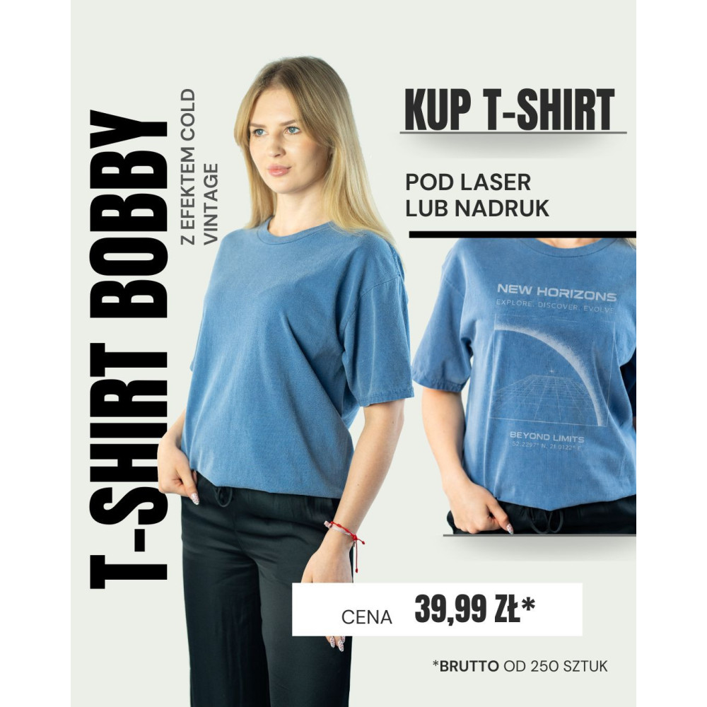 T-shirt z efektem sprania vintage unisex | 100% bawełna