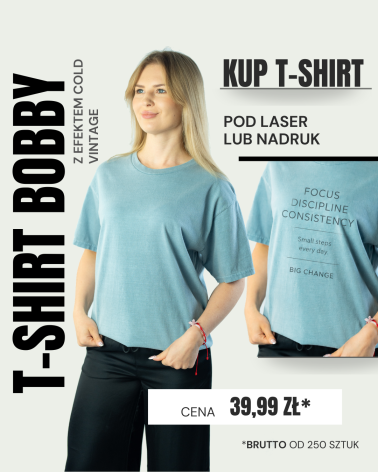 KOSZULKA Z EFEKTEM SPRANIA BOBBY ICE BLUE