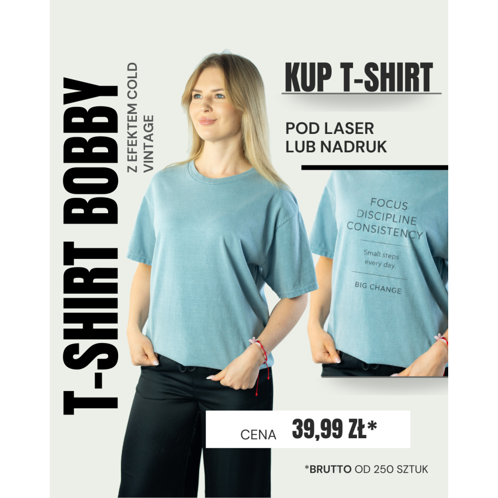 T-shirt z efektem sprania vintage unisex | 100% bawełna