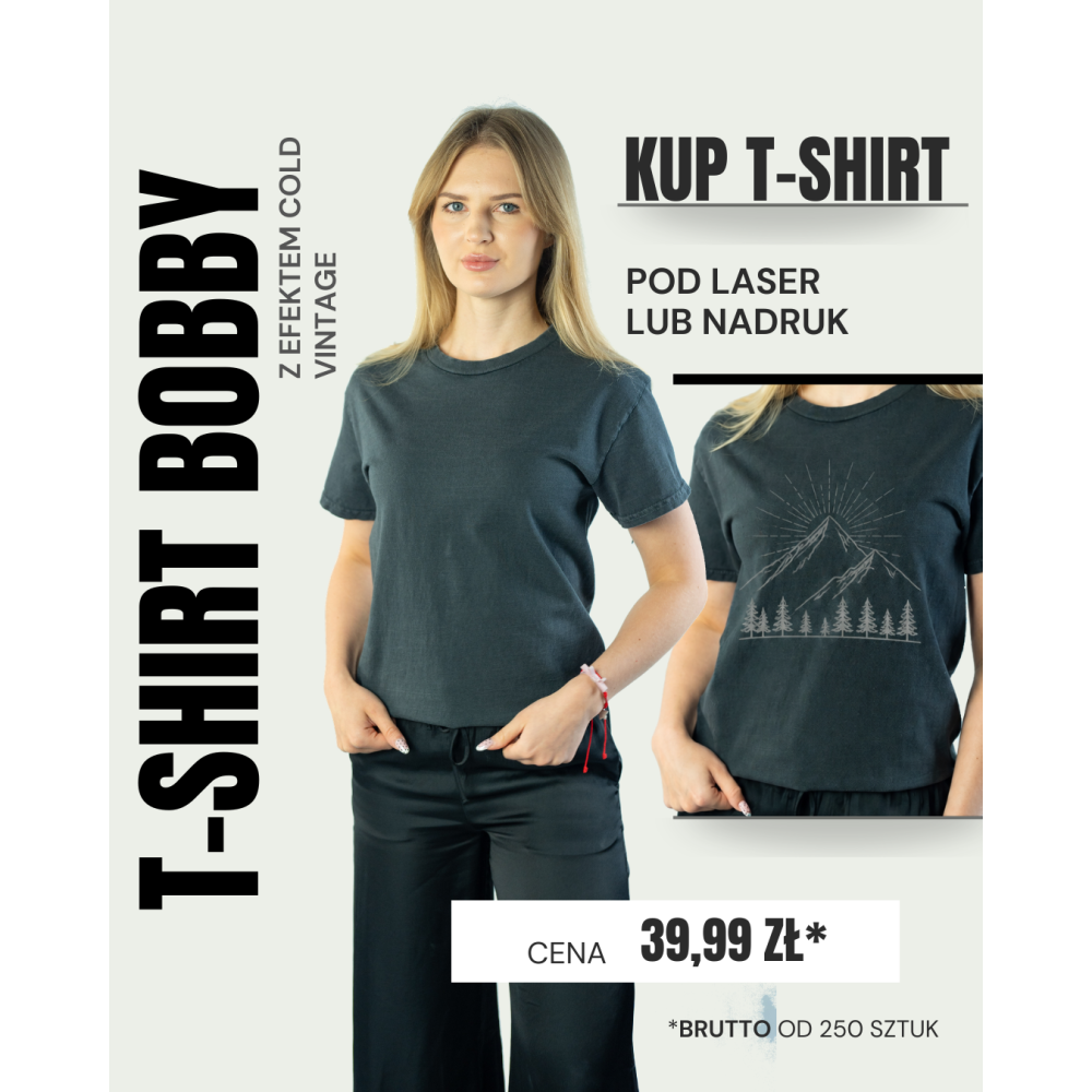 T-shirt z efektem sprania vintage unisex | 100% bawełna
