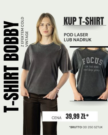 T-shirt z efektem sprania vintage unisex | 100% bawełna
