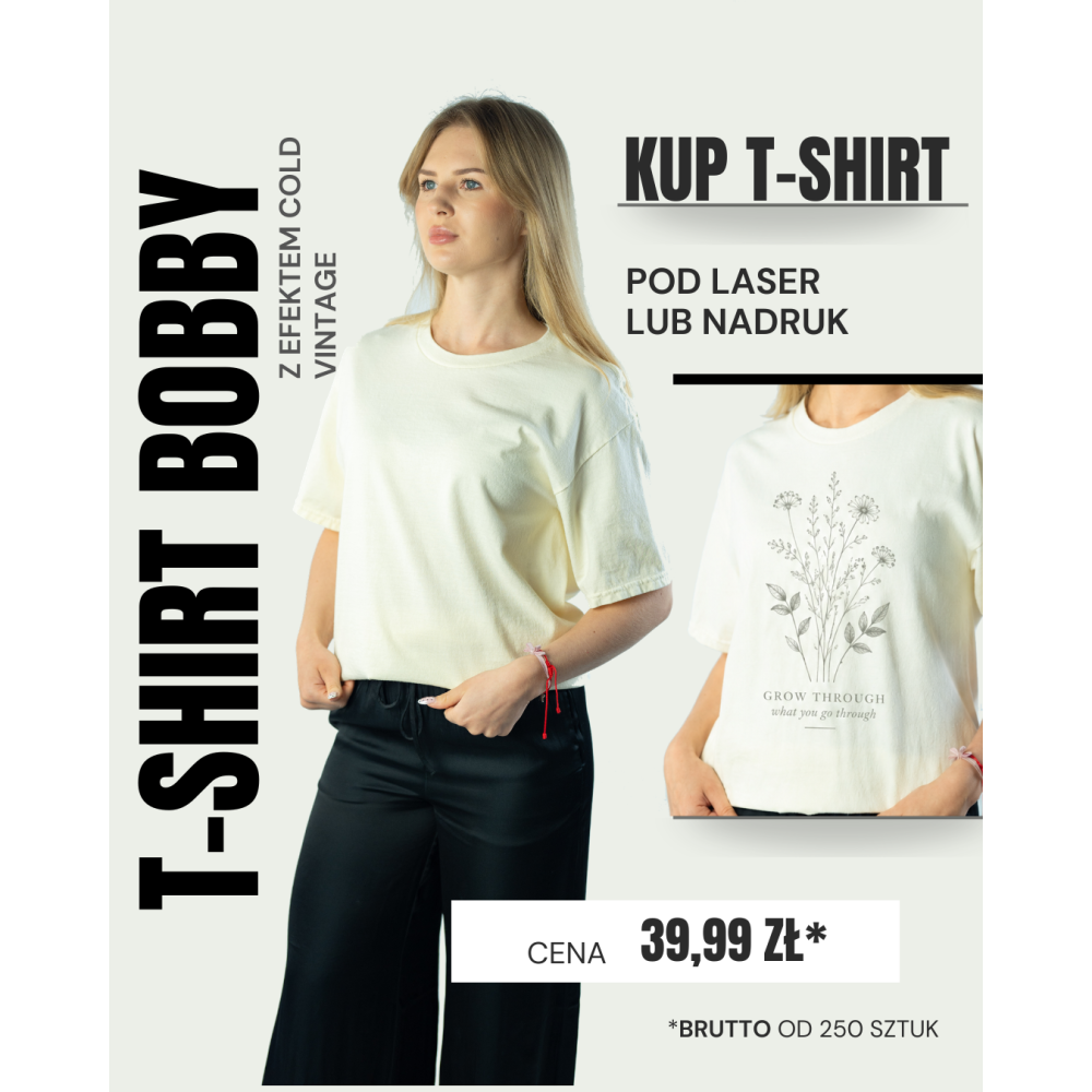 T-shirt z efektem sprania vintage unisex | 100% bawełna