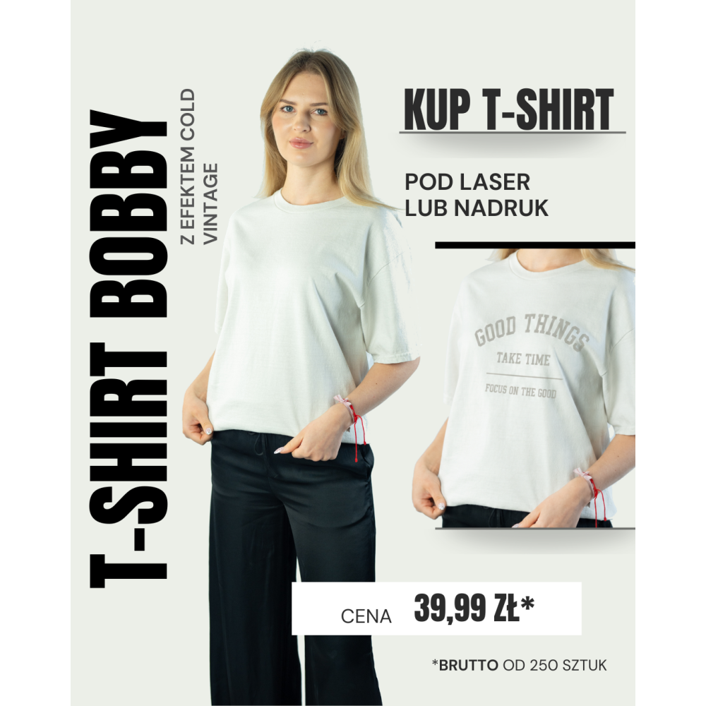 T-shirt z efektem sprania vintage unisex | 100% bawełna