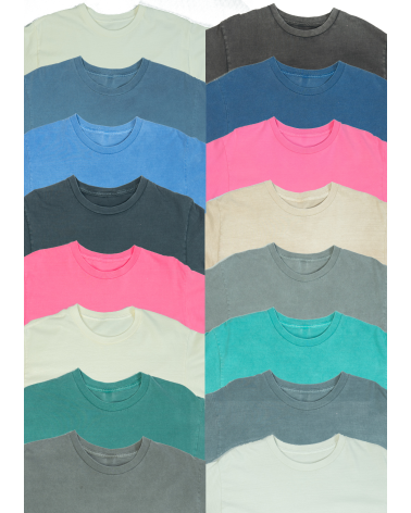 T-shirt z efektem sprania vintage unisex | 100% bawełna