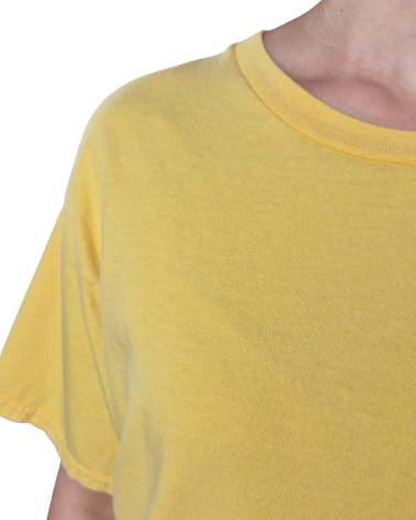 Żółta koszulka unisex z efektem sprania veiss | BOOBY 2.0 SUNNY YELLOW