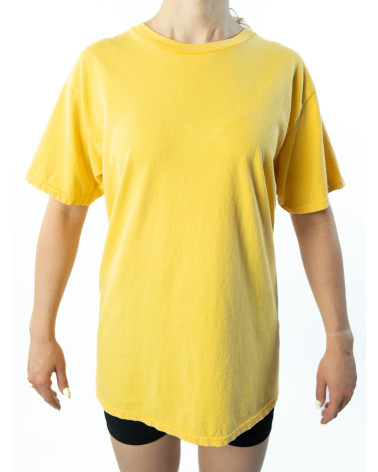 Żółta koszulka unisex z efektem sprania veiss | BOOBY 2.0 SUNNY YELLOW