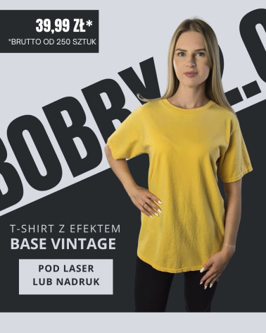 Żółta koszulka unisex z efektem sprania veiss | BOOBY 2.0 SUNNY YELLOW