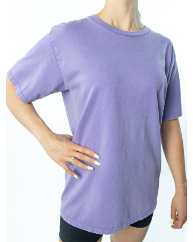 Fioletowa koszulka unisex z efektem sprania veiss | BOOBY 2.0 PURPLE