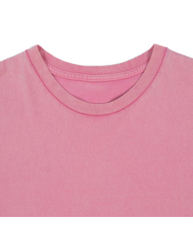 Różowa koszulka unisex z efektem sprania veiss | BOOBY 2.0 PINK