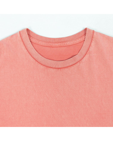 Koralowa koszulka unisex z efektem sprania veiss | BOOBY 2.0 Coral