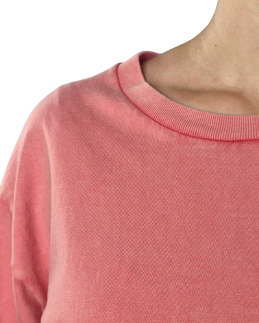Koralowa koszulka unisex z efektem sprania veiss | BOOBY 2.0 Coral