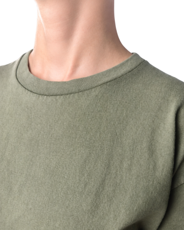Oliwkowa koszulka unisex z efektem sprania veiss|BOOBY 2.0 OLIVE GREEN