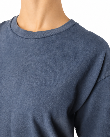 Granatowa koszulka unisex z efektem sprania veiss |BOOBY 2.0 NAVY BLUE