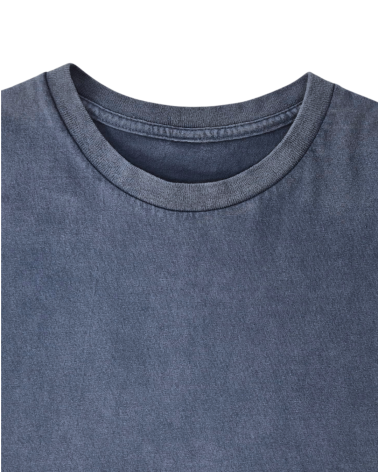 Granatowa koszulka unisex z efektem sprania veiss |BOOBY 2.0 NAVY BLUE