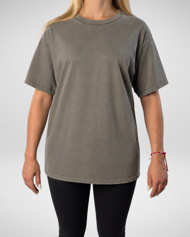 Szara koszulka unisex z efektem sprania veiss | BOOBY 2.0 STONE GREY