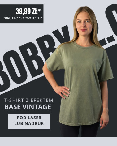 Khaki koszulka unisex z efektem sprania veiss | BOOBY 2.0 KHAKI