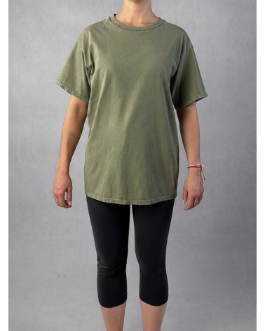 Khaki koszulka unisex z efektem sprania veiss | BOOBY 2.0 KHAKI