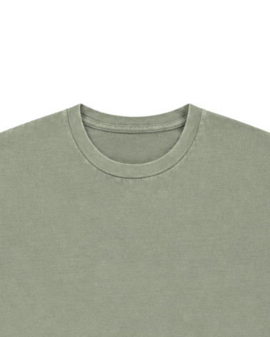 Khaki koszulka unisex z efektem sprania veiss | BOOBY 2.0 KHAKI