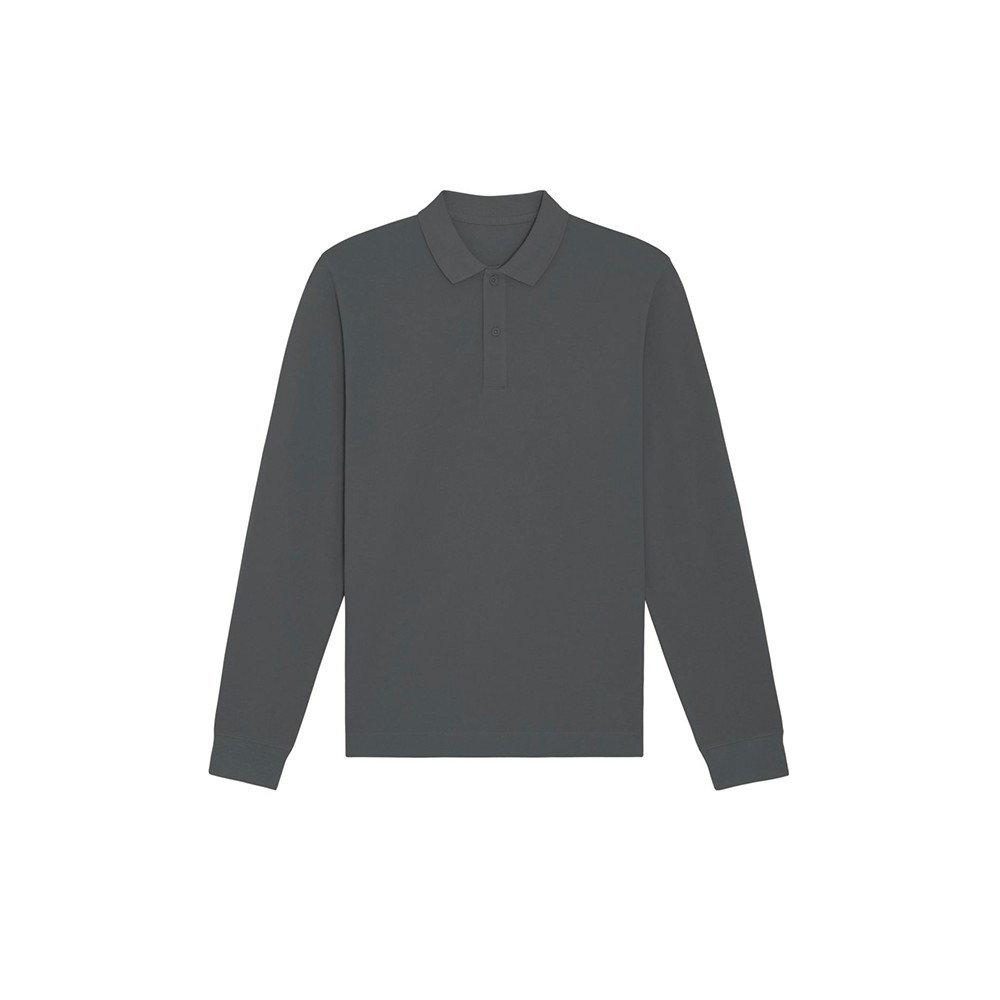 THE UNISEX POLO LONG SLEEVE ANTHRACITE